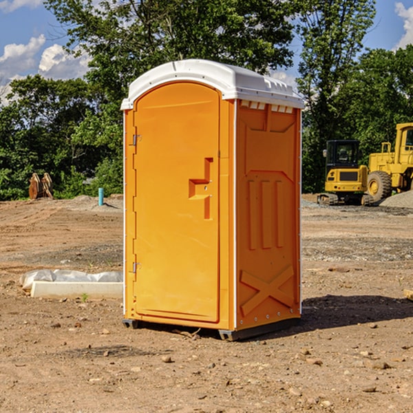 how often are the portable restrooms cleaned and serviced during a rental period in Tarlton OH